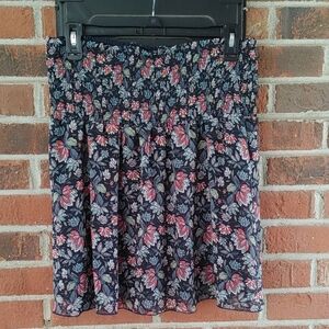 Cabi Floral Print Smocked Waist Women's Skirt Size M